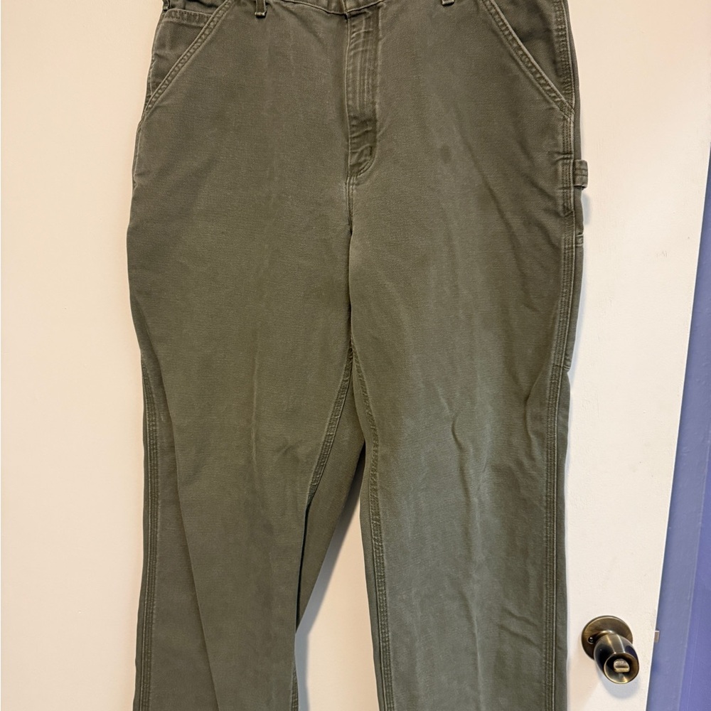 Carhartt Green Cargo Pants Durable Utility Wear